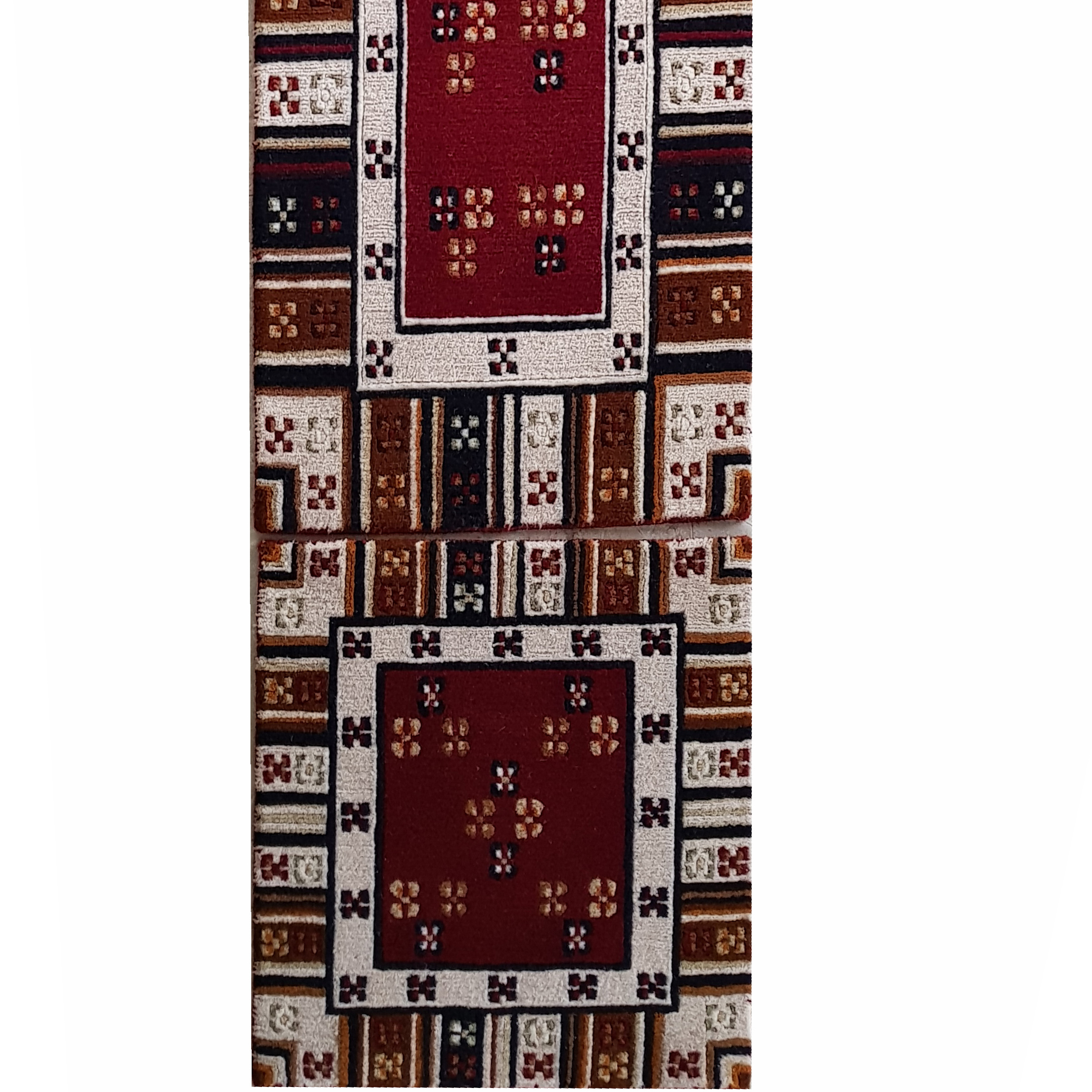 Himalayan decor rug - 20180701_132326-4 HDR-603 Handcrafted New Zealand Wool Traditional Tibetan Runner Set – Heritage Red Geometric Carpet (1'6" × 4'6") - Image 1
