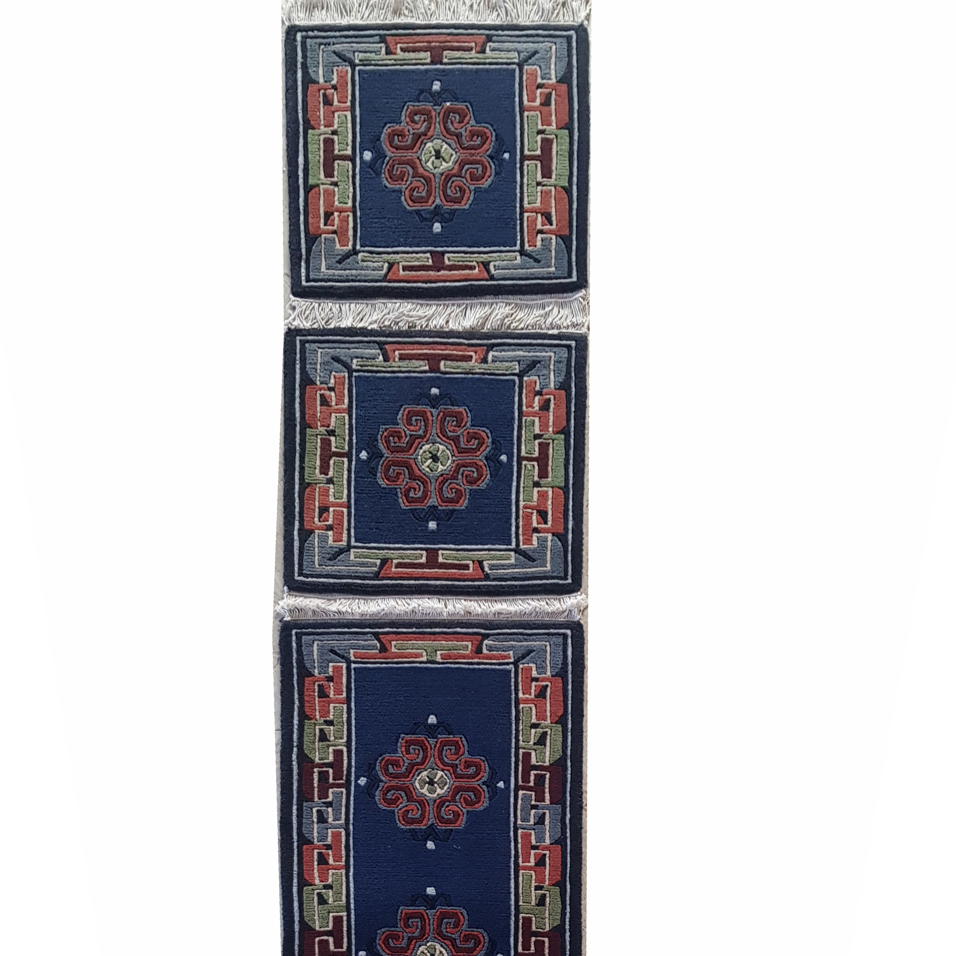 Himalayan decor rug - 20221213_132503-26 HDR-589 Handcrafted New Zealand Wool Runner & Accent Mat Set – Midnight Floral Geometry - Image 1